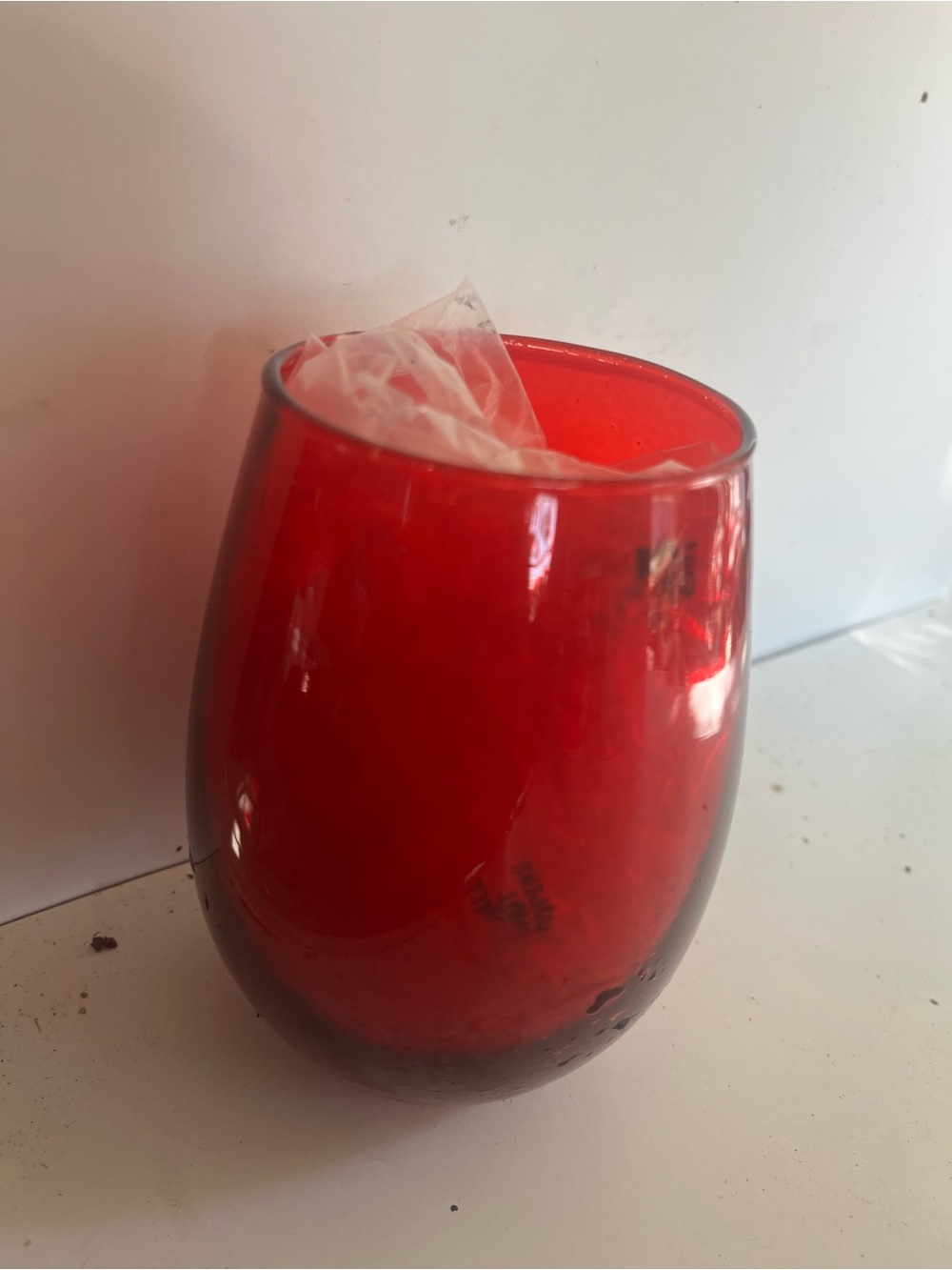 Red Glass Decorative Vase - Home Accents